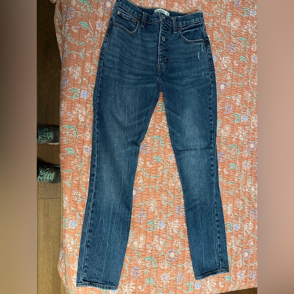 Abercrombie button skinny high rise jeans